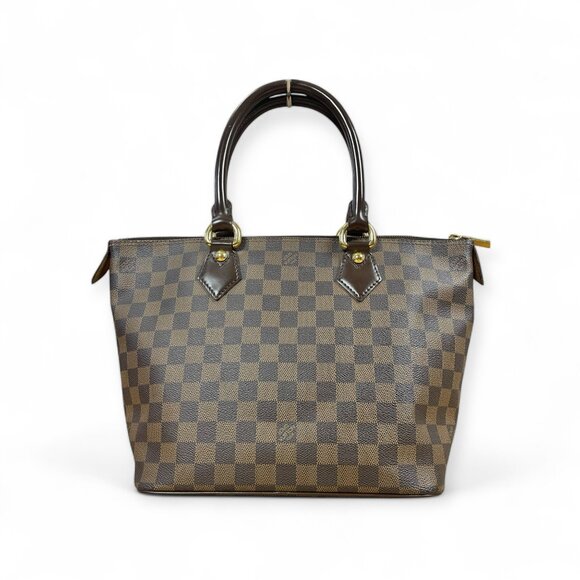 Louis Vuitton Damier Ebene Saleya PM Tote Satchel Monogram Bag Handbag Authentic - Picture 1 of 14